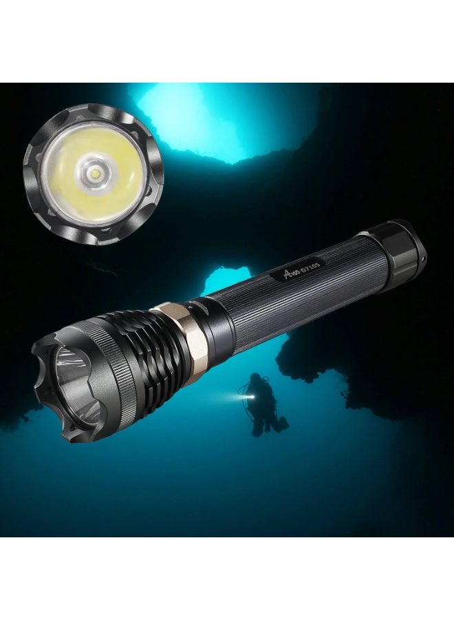 Ano D710S Professional Dive Light 1000 Lumens - Underwater Scuba Flashlight with Magnetic Rotary Switch - 650ft Waterproof Cree XML U2 LED - Includes 2x 26650 Batteries & USB Charger - Image 1